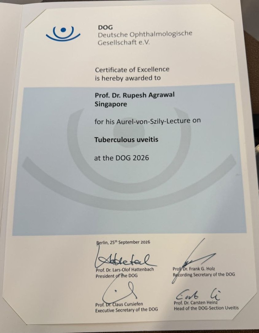 The certificate that was presented to Dr Rupesh Agrawal